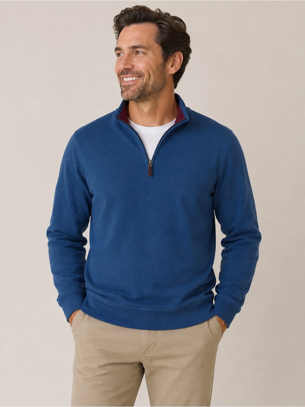 Lands End Quarter Zip Sweater - Men's L